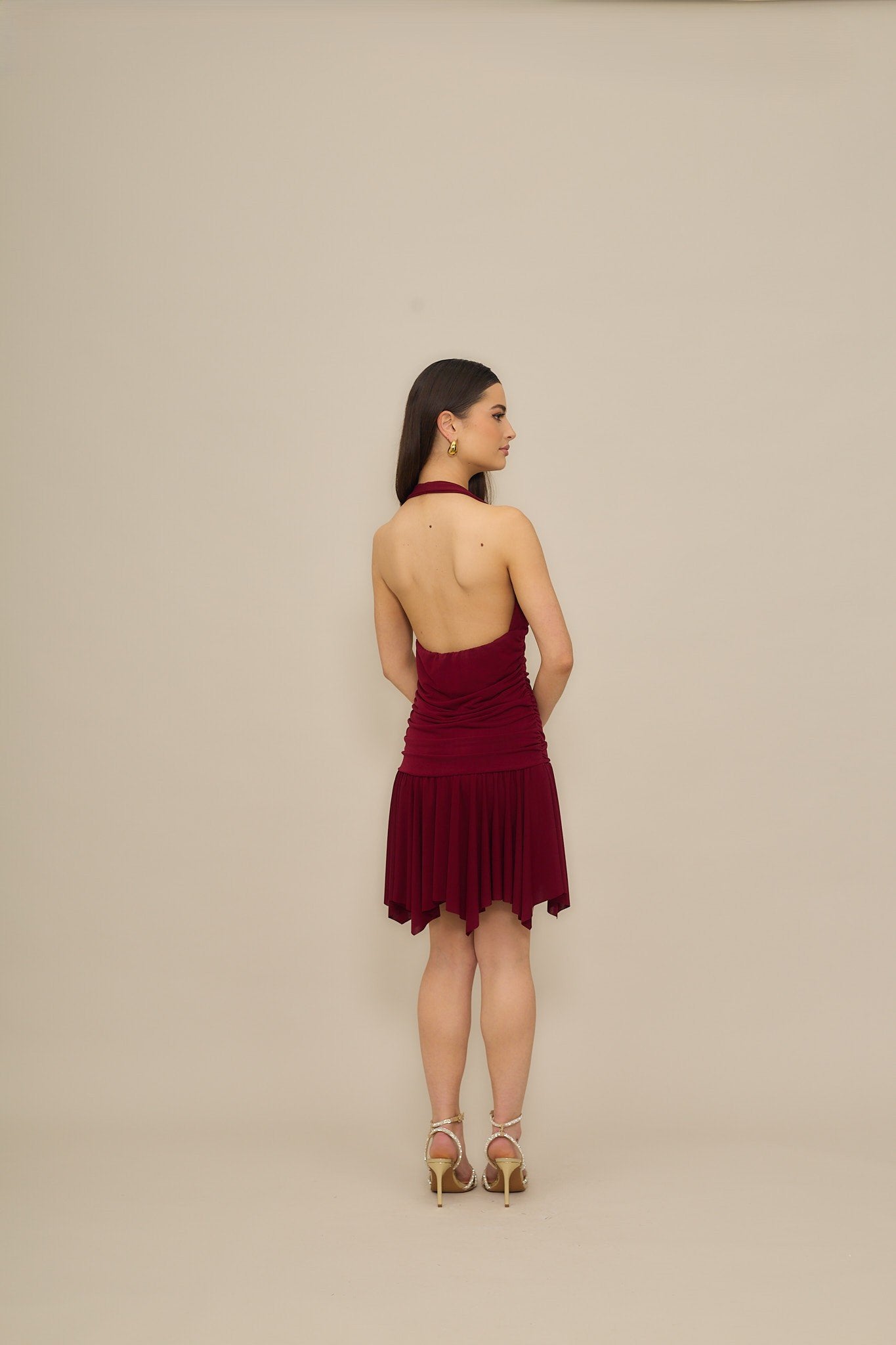 WAL G PETITE DOLLY HALTER NECK MINI