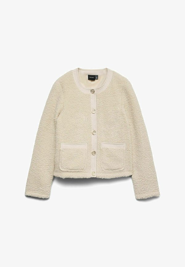 Vero Moda Teddy VMESPRESSO - Fleece jacket - oatmeal
