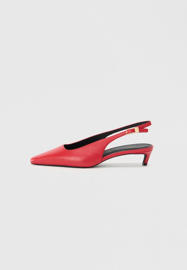 Tommy Hilfiger TH MONOGRAM LEATHER SLINGBACK KITTEN HEELS - Classic heels - primary red