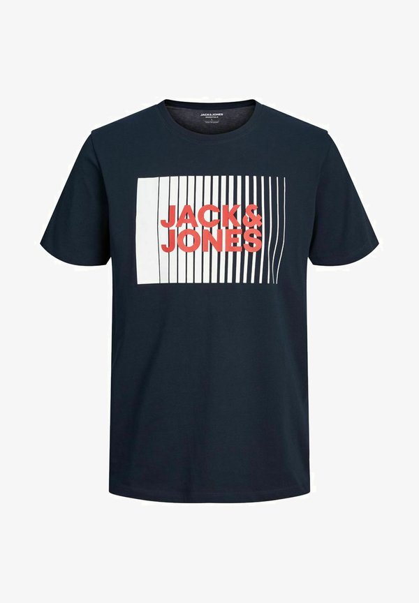 Jack & Jones Logo - Print T-shirt - navy blazer