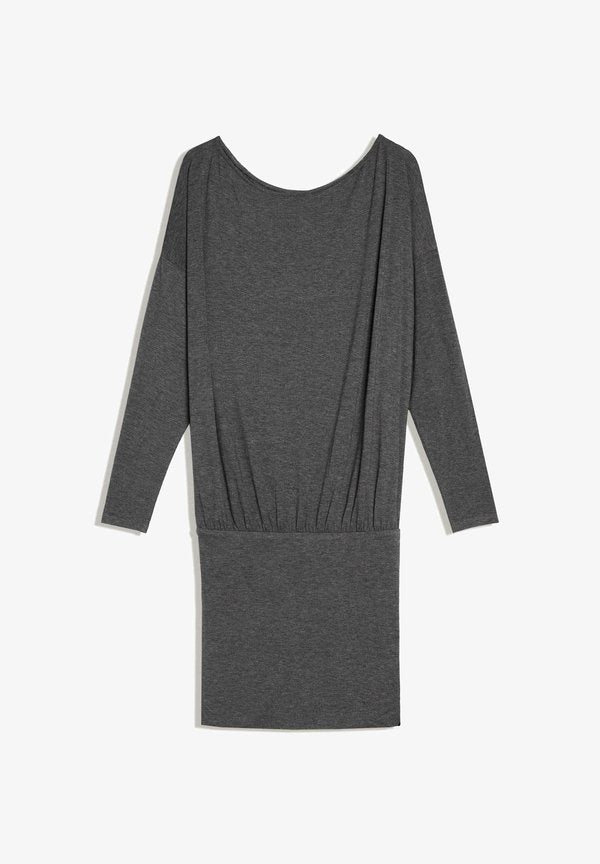 Bershka FITTED-LONG-SLEEVE - MINI - Jersey dress - grey
