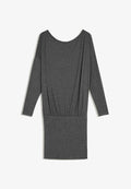Bershka FITTED-LONG-SLEEVE - MINI - Jersey dress - grey