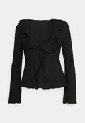 Vero Moda Petite VMGELINA FLOUNCE  - Blouse - black