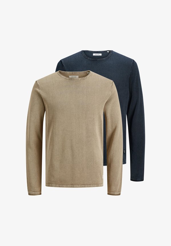 Jack & Jones 2 PACK - Jumper - hellbraun/dunkelblau