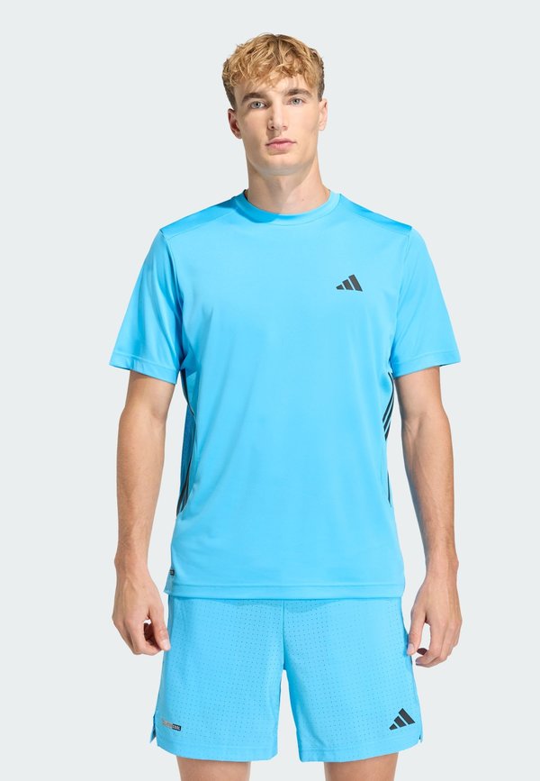 adidas Performance TECH ESSENTIALS WORKOUT 3 STRIPES - Sports T-shirt - lucid aquamarine