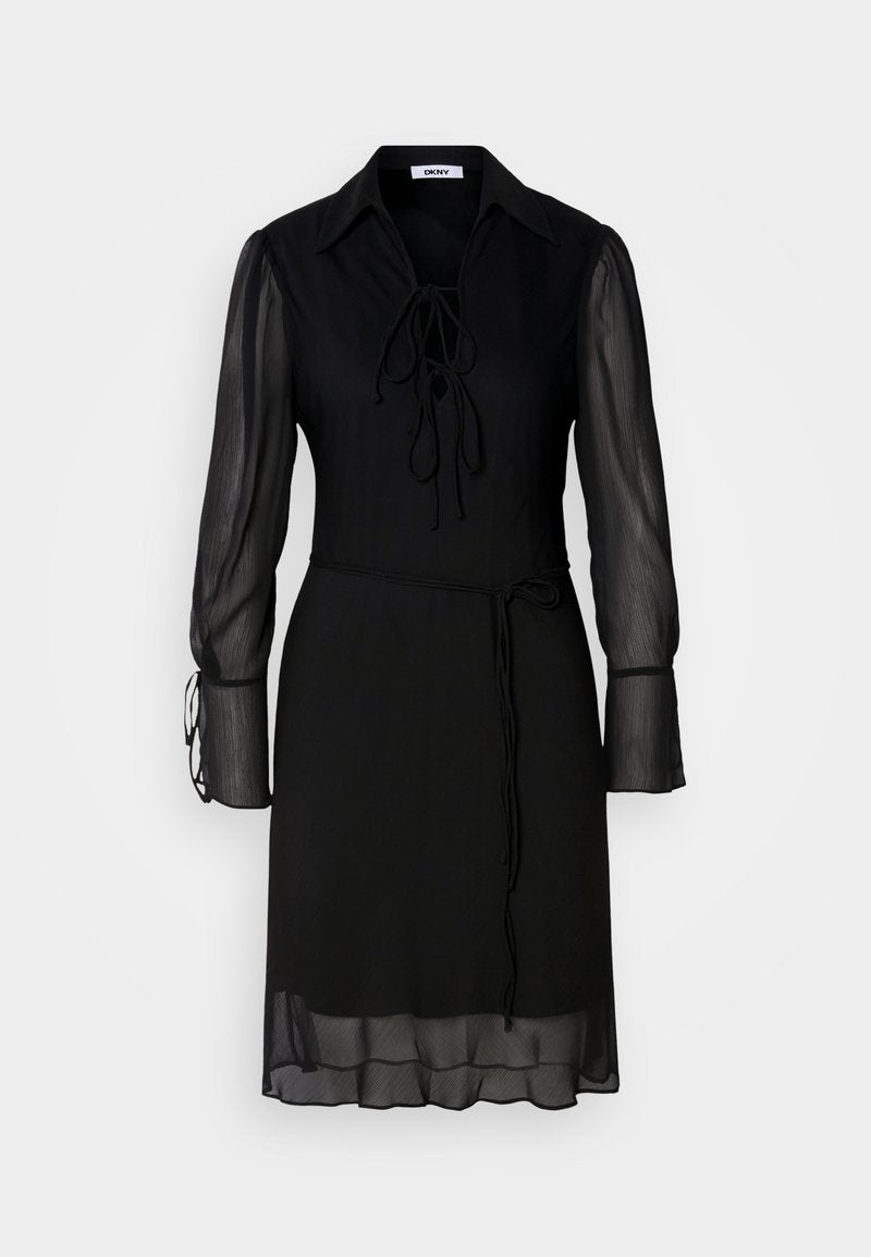 COLLARED TIE NECK TRAPEZE Media 1