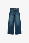 Bershka LOW-RISE WITH CROSSOVER WAIST - JEANS - Relaxed fit jeans - dark blue