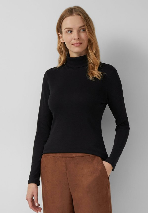 s.Oliver LONGSLEEVE IM SLIM FIT MIT ROLLKRAGEN - Long sleeved top - schwarz
