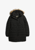 Superdry & Co FUJI HOODED MID LENGTH PUFFER - Winter coat - black