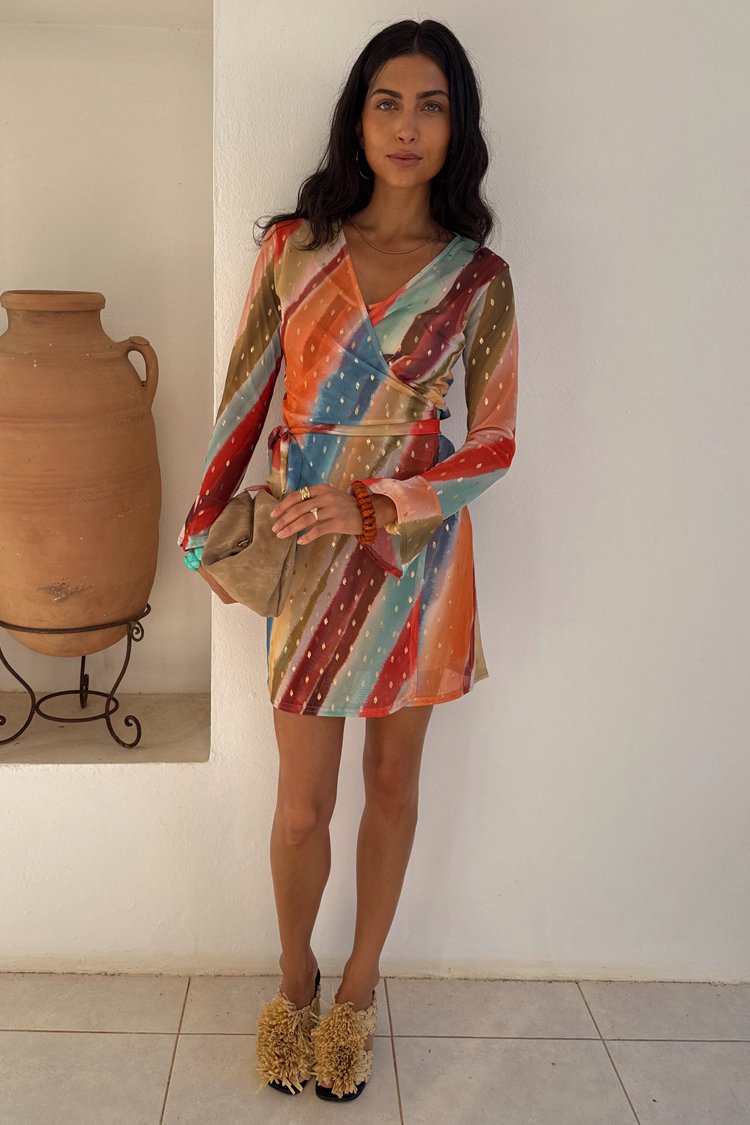 Never Fully Dressed SUNSET MINI WRAP DRESS
