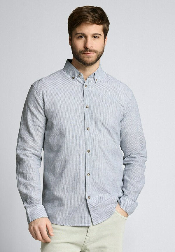 TOM TAILOR Shirt - white navy small stripe
