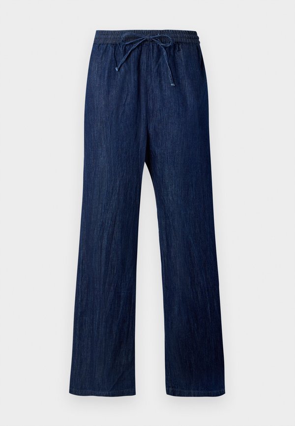 ONLY ONLAMARI TIZANA LOOSE PULL UP PANTS - Straight leg jeans - blue denim