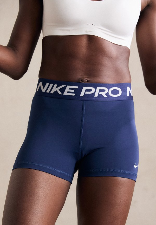 Nike Performance Short running tights - midnight navy/white