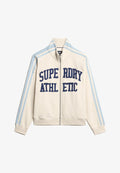 Superdry & Co ATHLETIC ESSENTIALS APPLIQUE LOOSE  TRACK  - Zip-up sweatshirt - turtledove cream