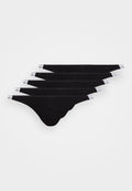 Calvin Klein Underwear MIXED THONG ICON LOGO 5 PACK - Thong - black