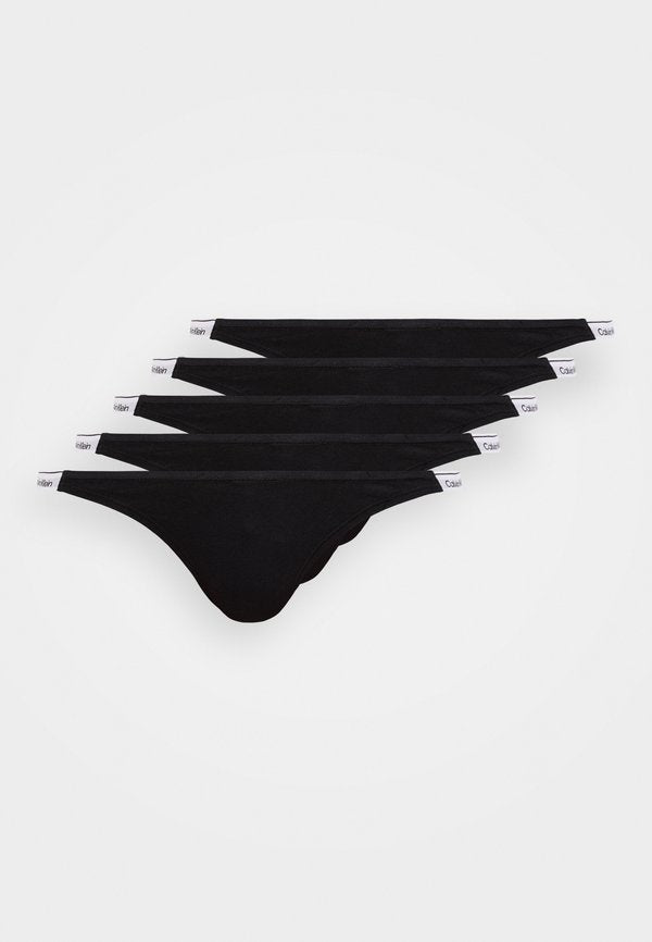 Calvin Klein Underwear MIXED THONG ICON LOGO 5 PACK - Thong - black