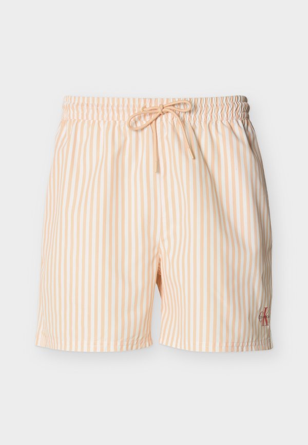 Calvin Klein Swimwear MEDIUM DRAWSTRING WAISTBAND - GRAPHIC MONOGRAM  - Swimming shorts - peach bliss