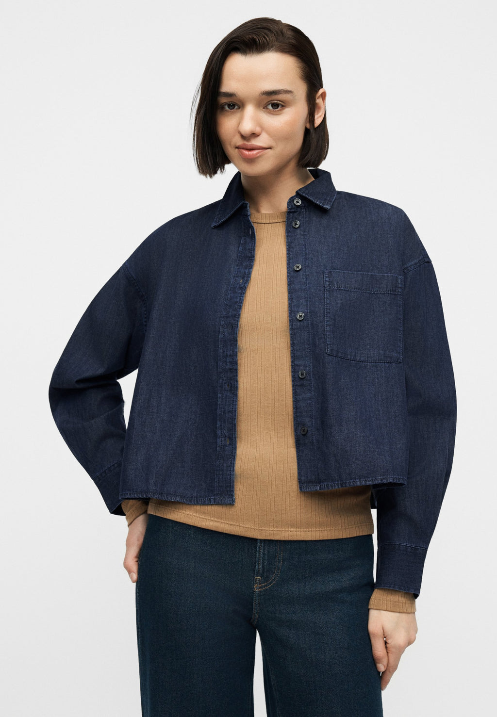GAP STRAIGHT CROPPED SHIRT