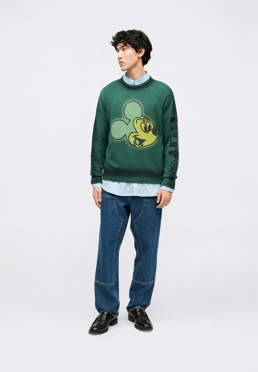 HUF MICKEY SPRAY CREW NECK SWEATER UNISEX