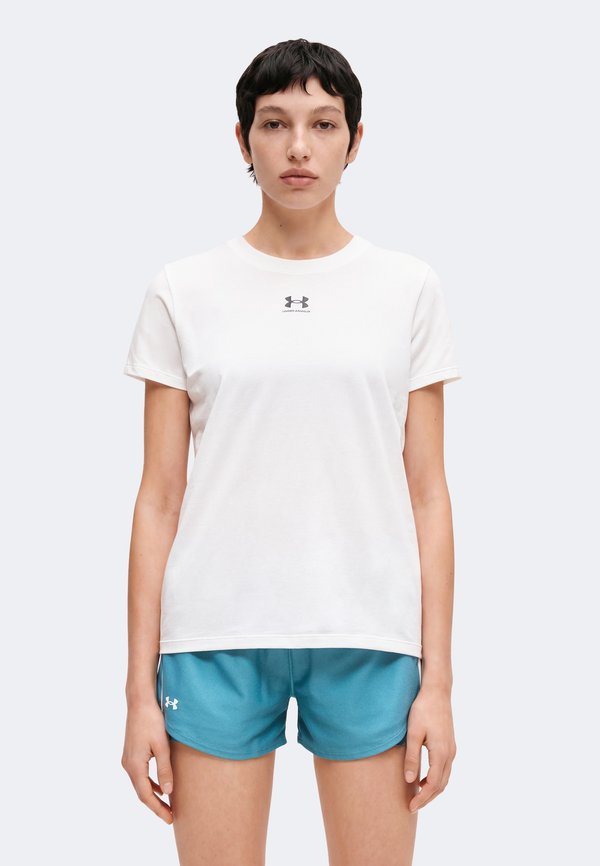 Under Armour RIVAL CORE - Sports T-shirt - white/black