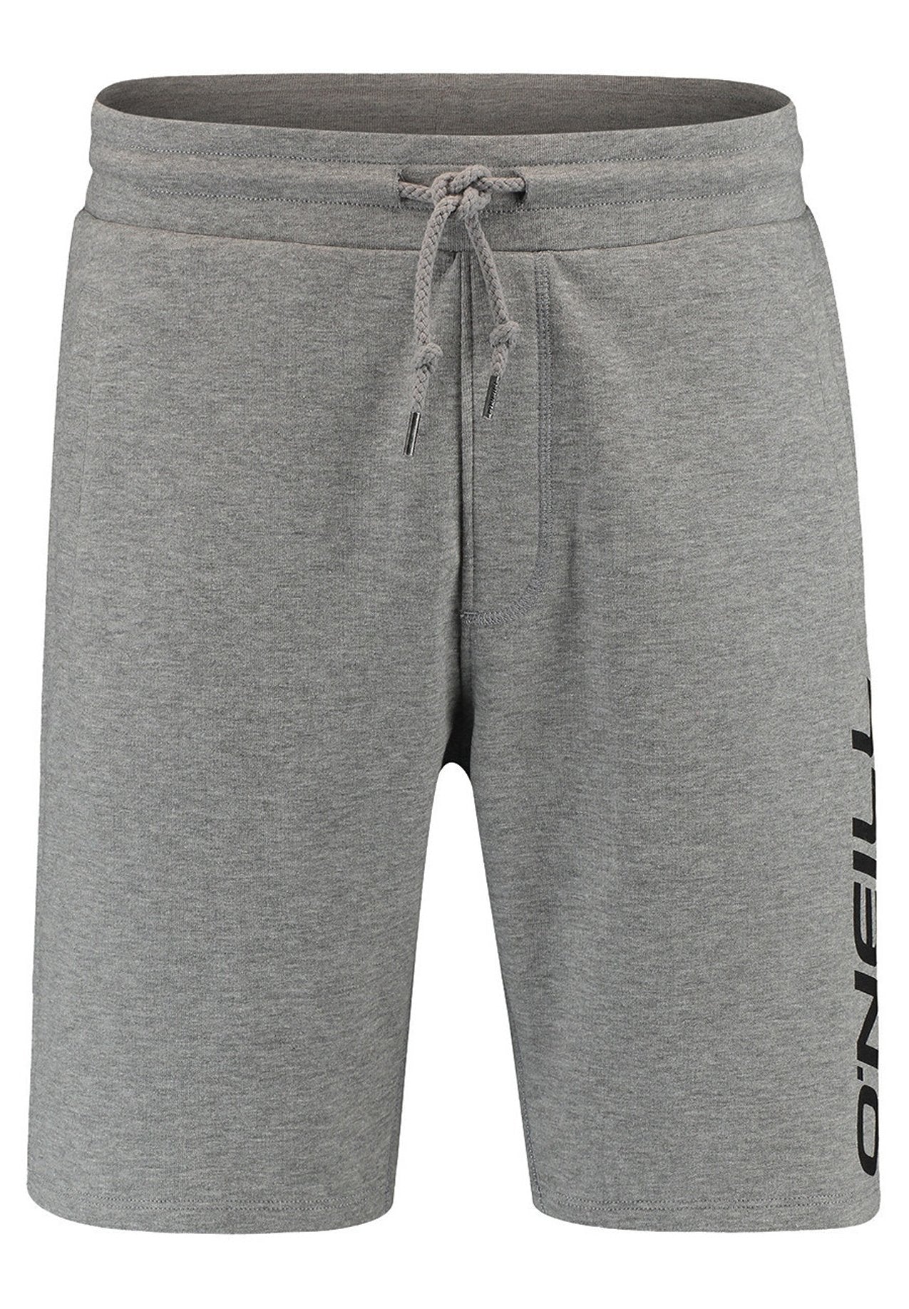 Graue Sweat-Shorts aus weichem Material, mit einem elastischen Bund und Kordelzug. Schwarzes "O'Neill"-Logo auf der linken Seite.