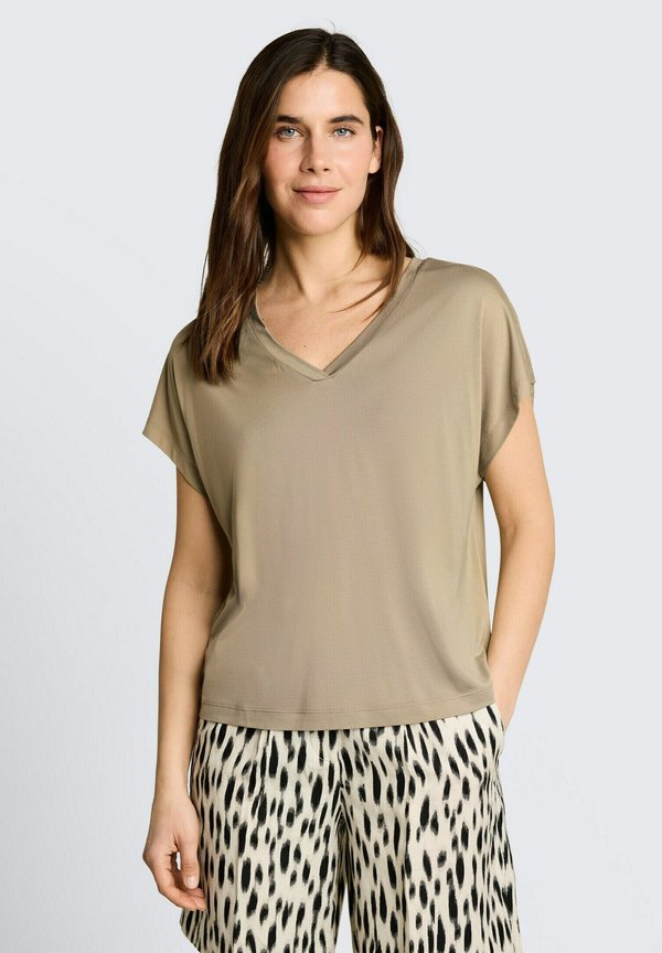 TOM TAILOR TOM TAILOR T-SHIRT T-SHIRT MIT V-AUSSCHNITT - Basic T-shirt - silver olive