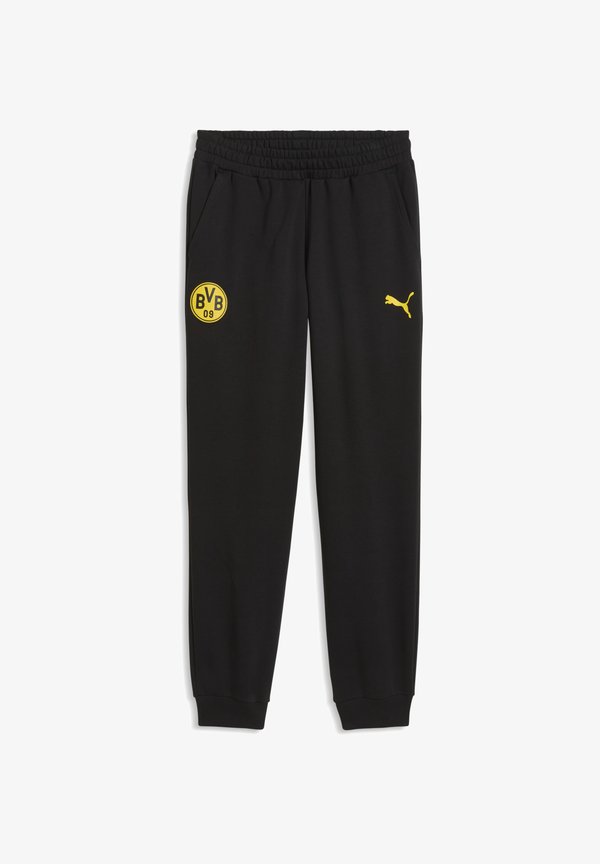 Puma BORUSSIA DORTMUND FTBLCULTURE SWEATHOSE - Club wear - black-faster yellow