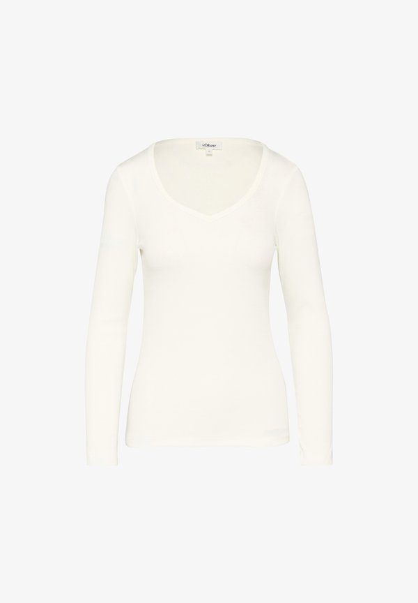 s.Oliver FEINES STRUKTUR - Long sleeved top - creme
