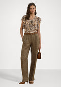 Lauren Ralph Lauren HOUNDSTOOTH PLEATED TWILL PANT