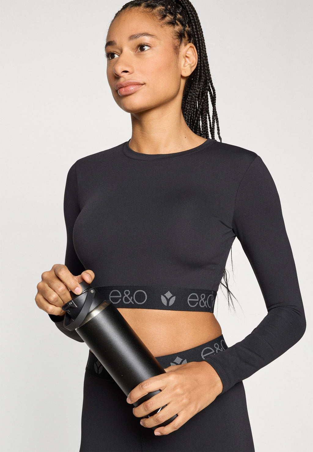 Even&Odd active CROPPED LONG SLEEVE TOP