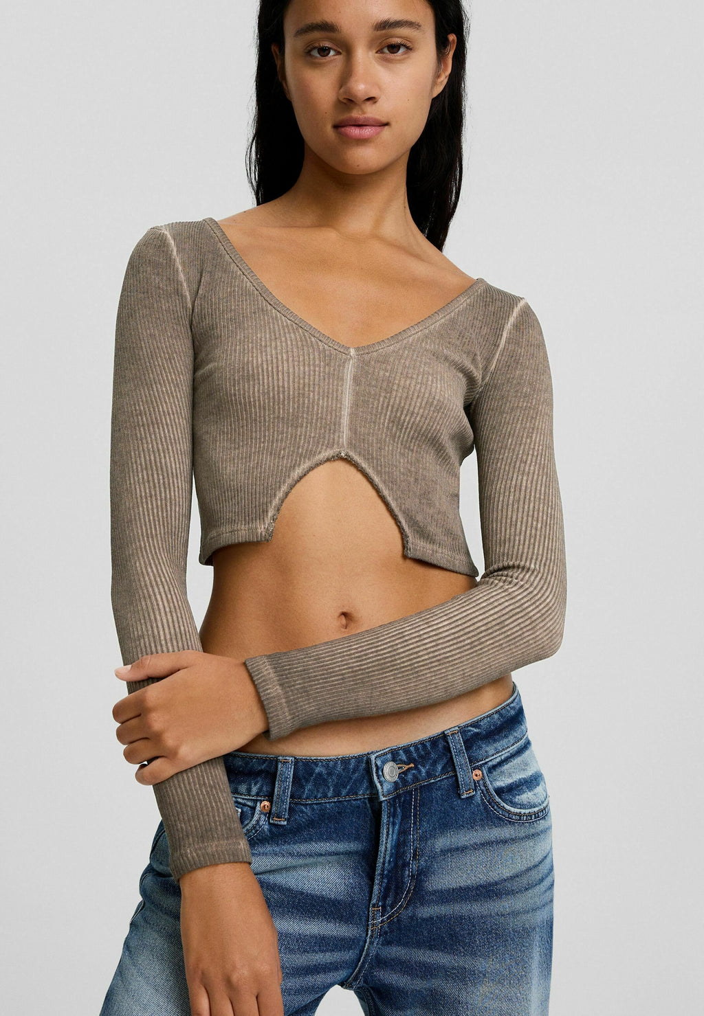 Bershka LONG SLEEVE OIL WASH