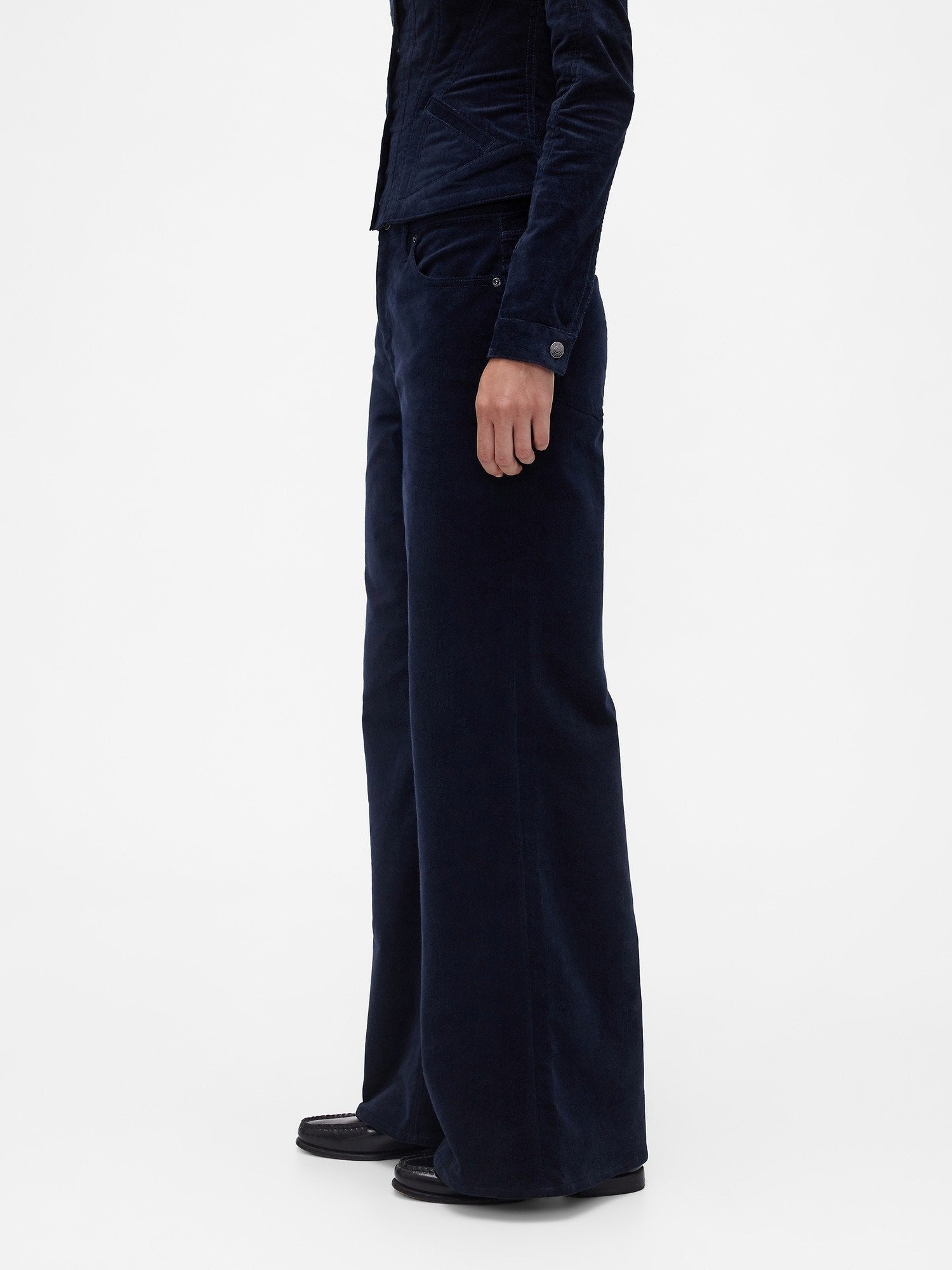 GAP GAPSTUDIO LOW RISE CORDUROY WIDE-LEG PANTS