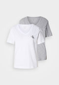 Calvin Klein Jeans MONOLOGO TEE - Basic T-shirt - white / heroic grey heather