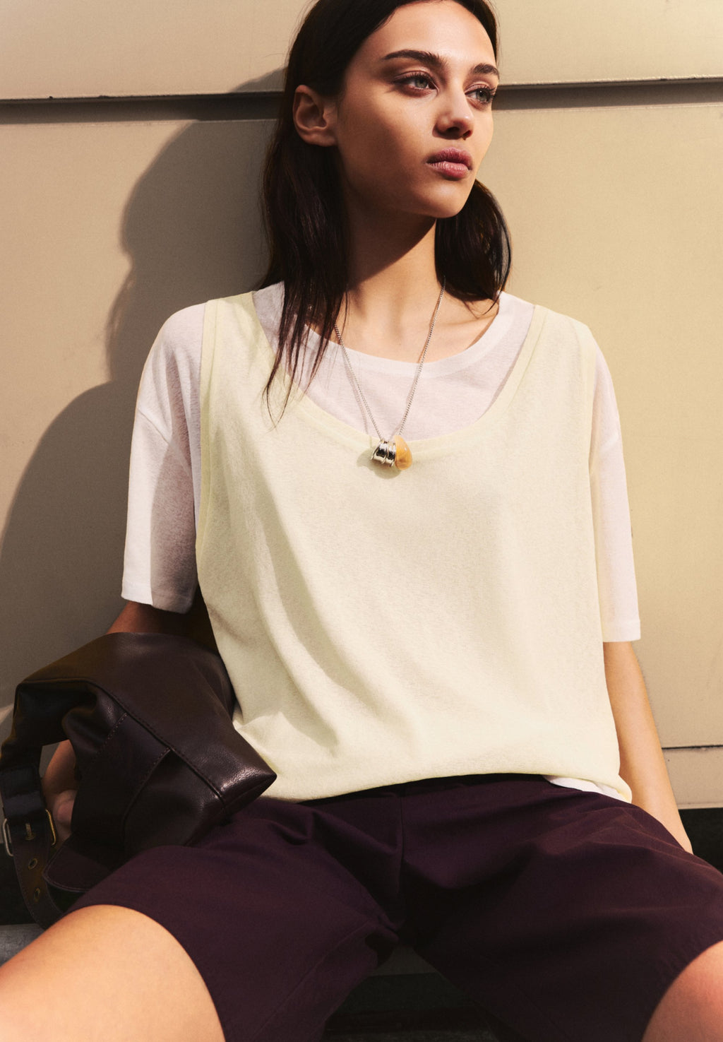 PULL&BEAR DOUBLE SHORT SLEEVE