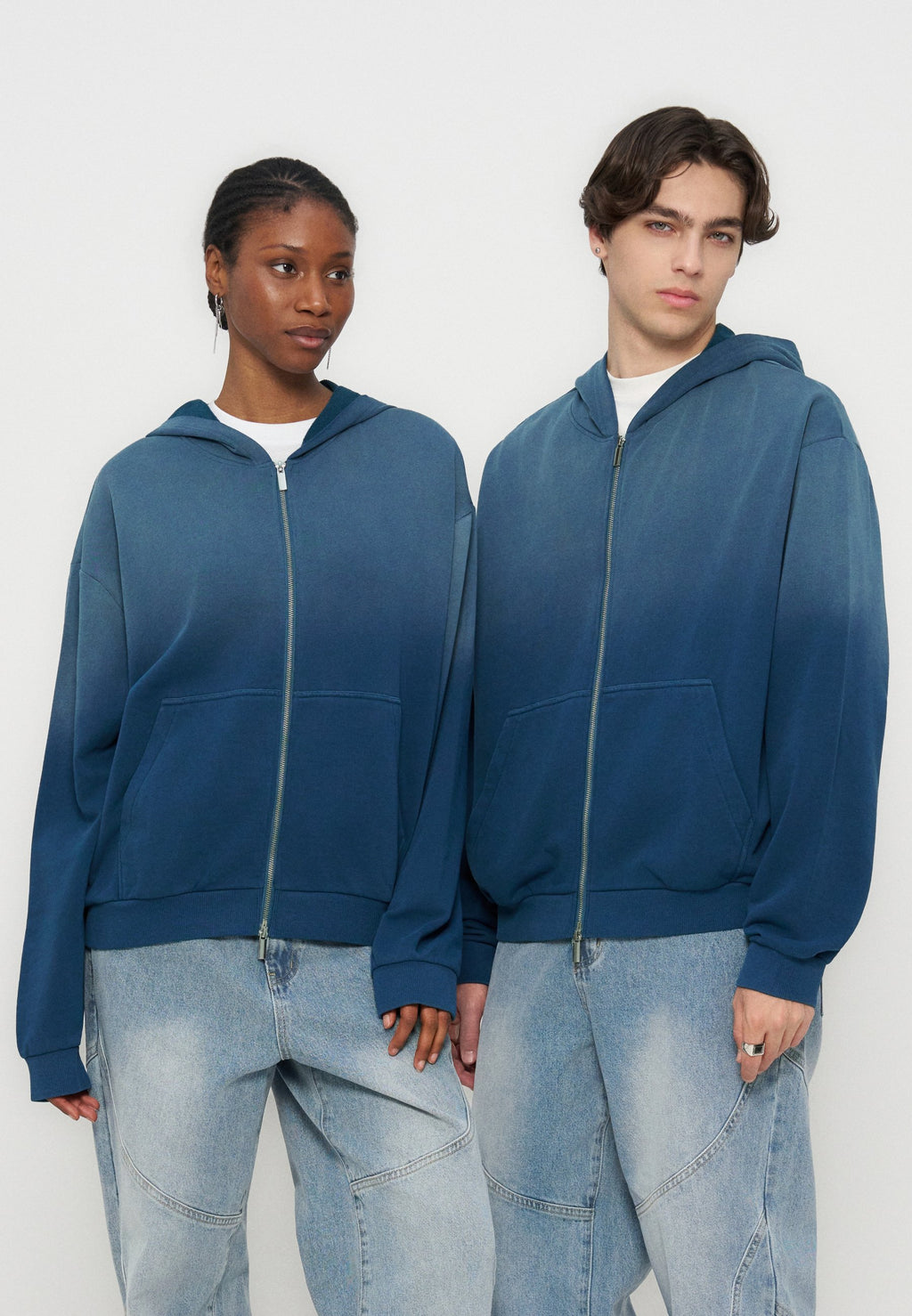 YOURTURN WASHED UP ZIP-UP HOODIE
