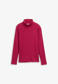 TOM TAILOR LANGARM MIT ROLLKRAGEN - Long sleeved top - dark pink