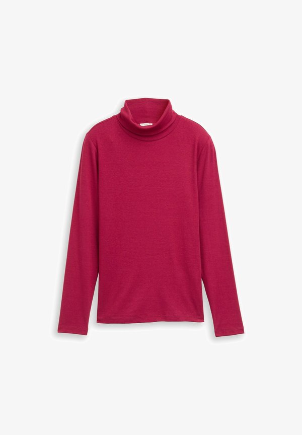 TOM TAILOR LANGARM MIT ROLLKRAGEN - Long sleeved top - dark pink