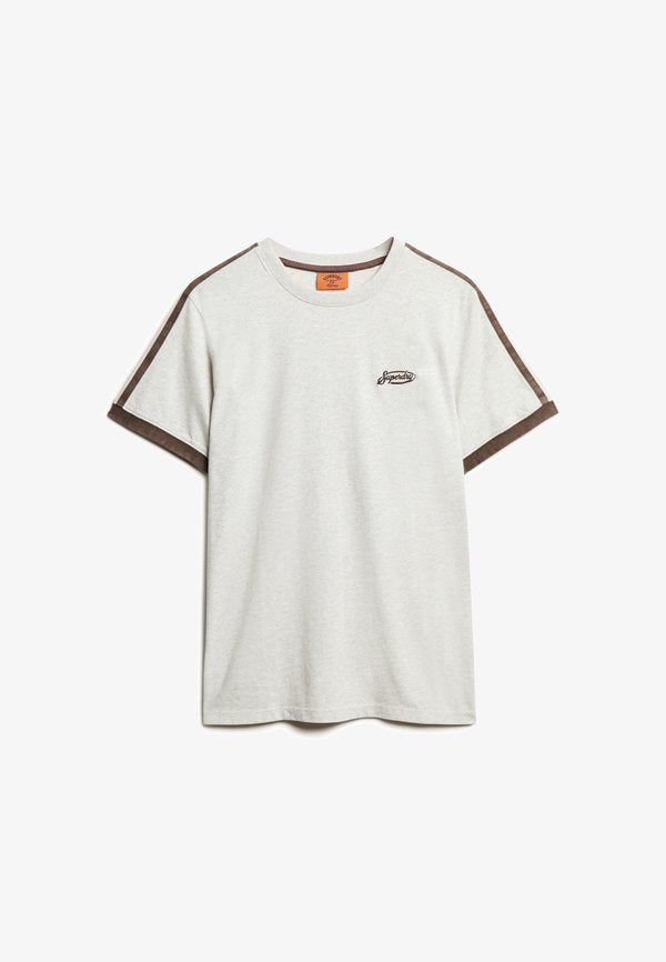 Superdry & Co ESSENTIAL RETRO STRIPED  - Print T-shirt - lightning grey grindle