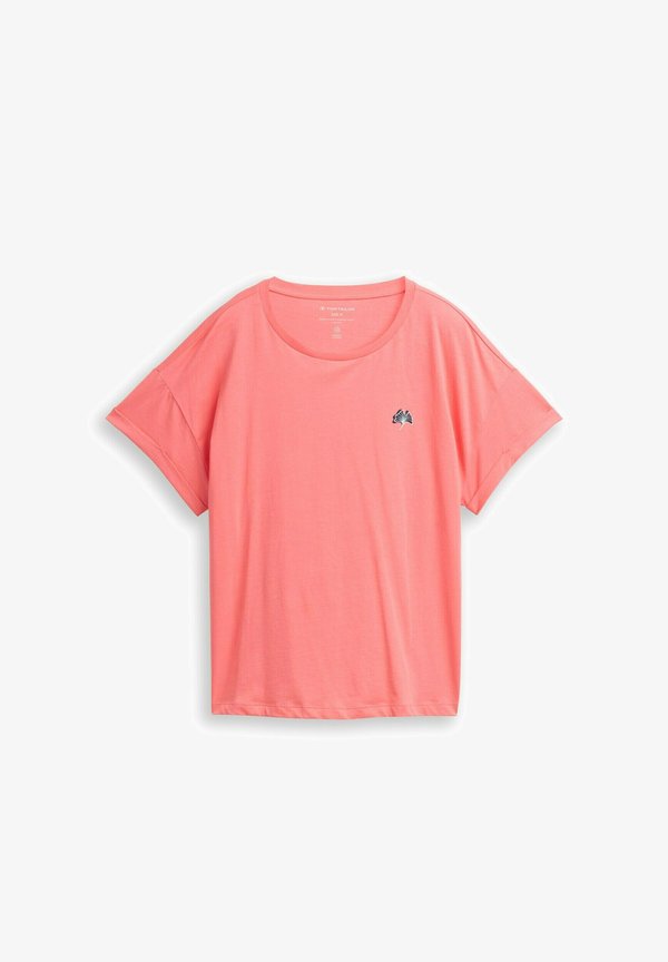 TOM TAILOR DROP SHOULDER CHEST  - Basic T-shirt - soft coral pink