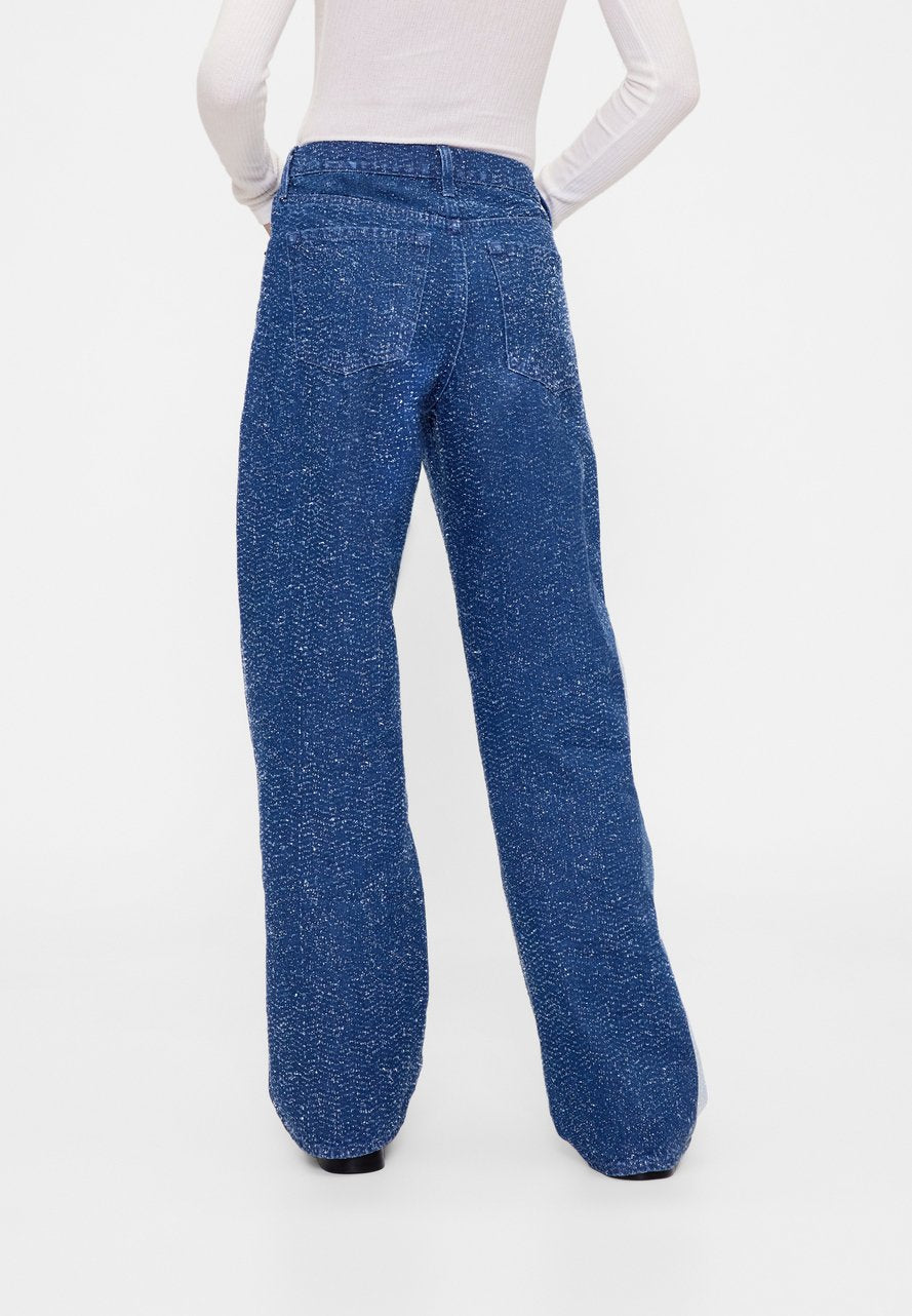GAP GAPSTUDIO LOW RISE DENIM TWEED LOOSE JEANS