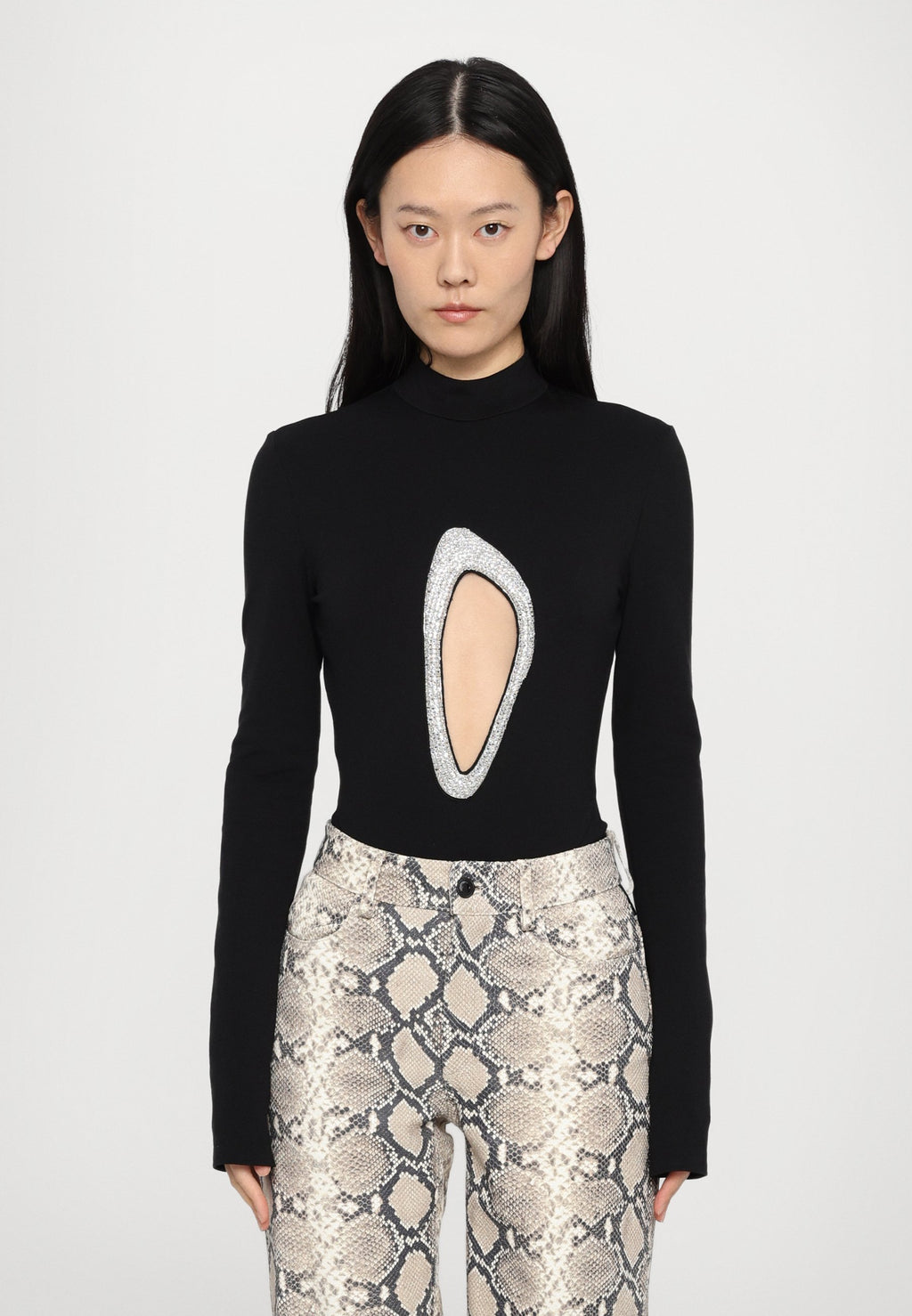 David Koma CRYSTAL CUTOUT BODYSUIT