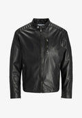 Jack & Jones Leather Leather - Leather jacket - black