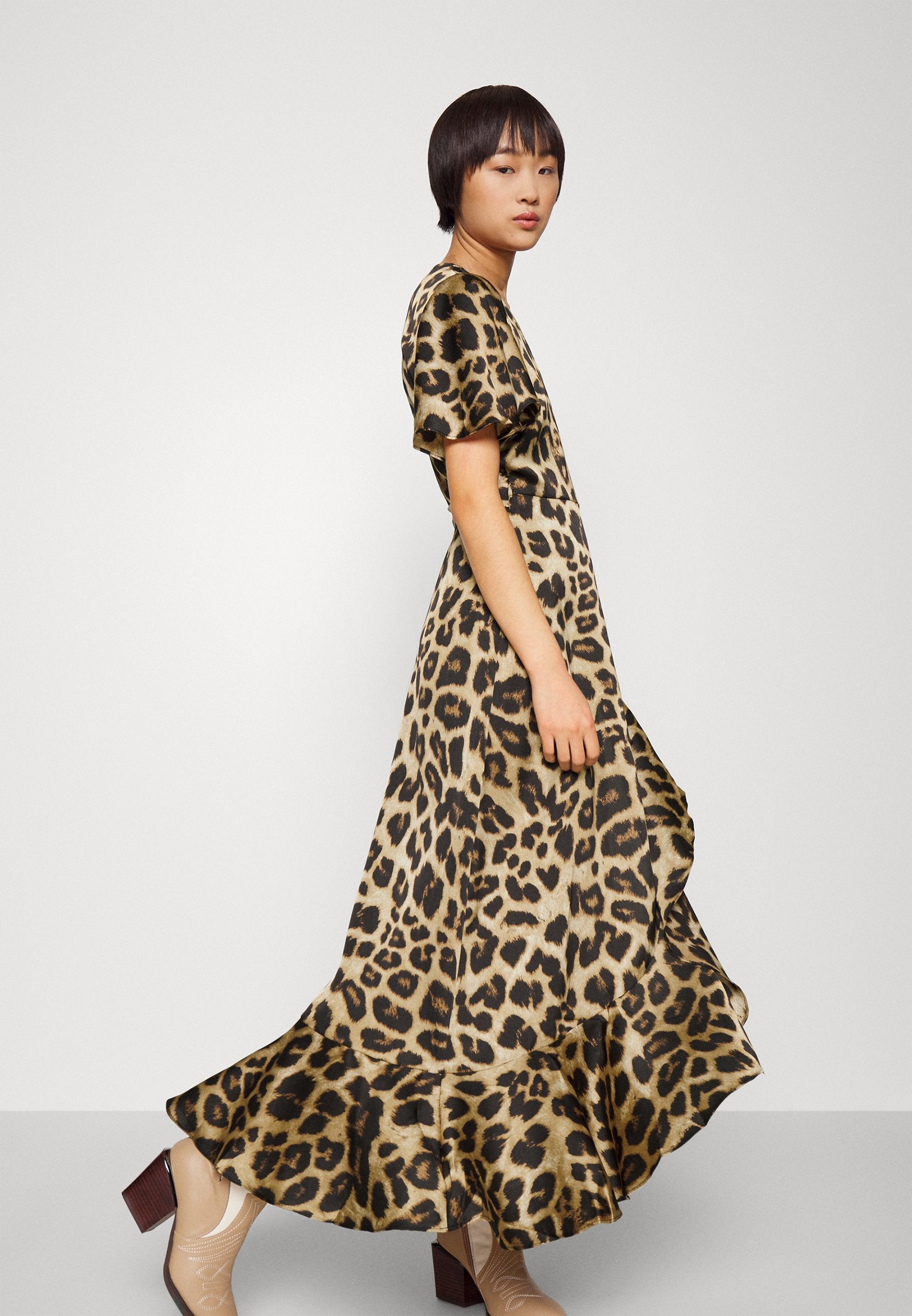 Object Petite OBJGREEN PAPAYA WRAP LONG DRESS