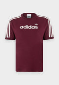 adidas Originals LINEAR TEE - Print T-shirt - maroon/off white