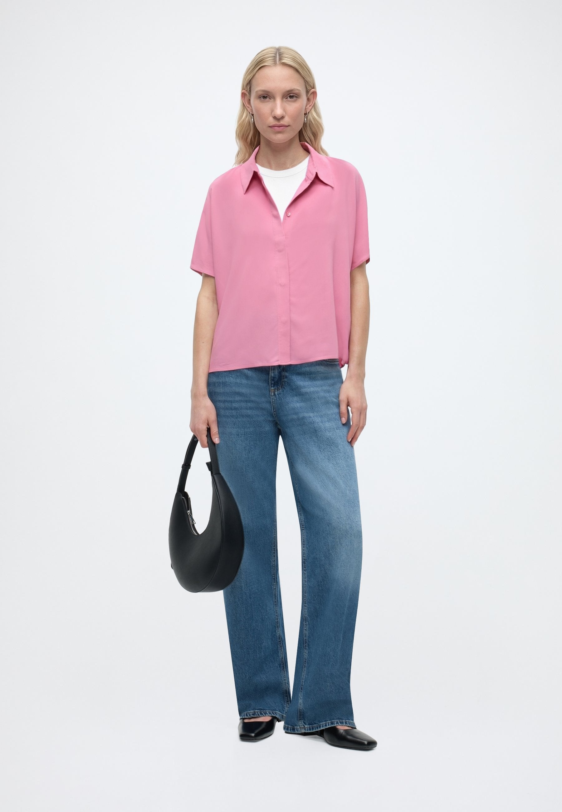 TOM TAILOR DENIM EASY SHORTSLEEVE VISCOSE BLOUSE