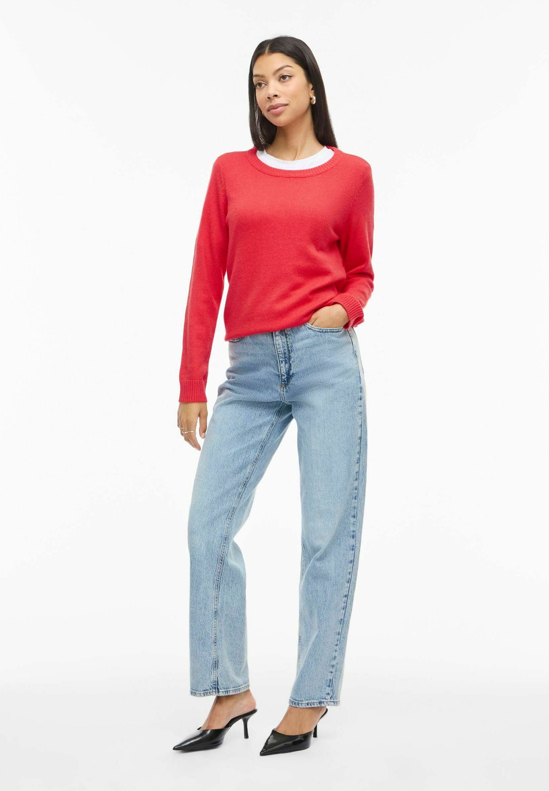 VILA VIRIL O-NECK L/S KNIT TOP - NOOS