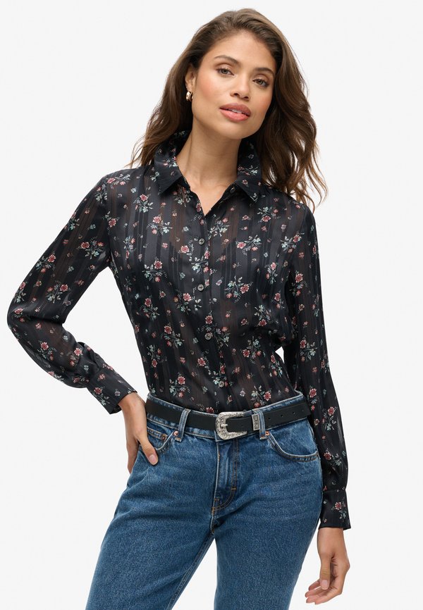 Superdry & Co Button-down blouse - autumn meadow black