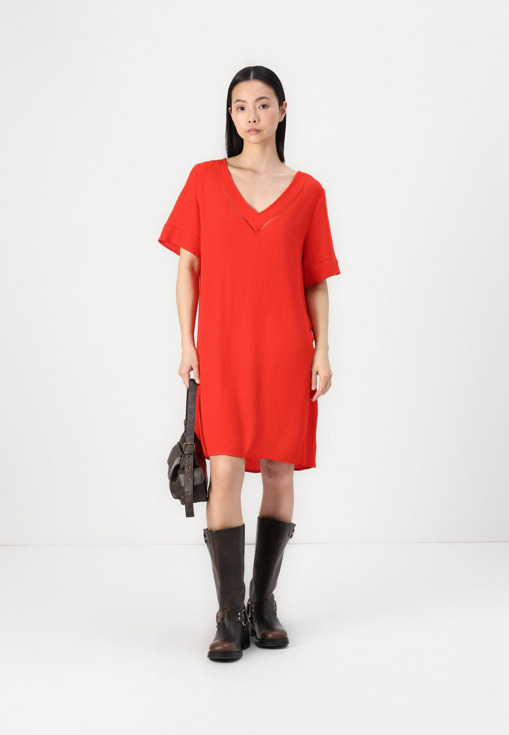 VILA VIMESA DETAIL V NECK DRESS