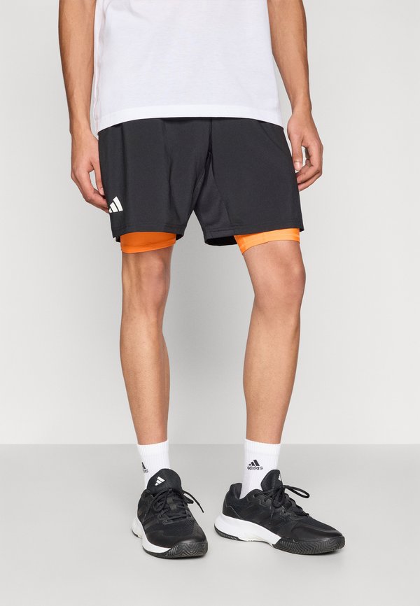 adidas Performance CLUB CLIMACOOL 2IN1 SHORTS - 2-in-1 shorts - black/pure orange