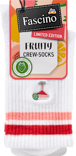 Crew Socken mit Cocktail-Stickerei weiß Gr. 35-38 Fascino